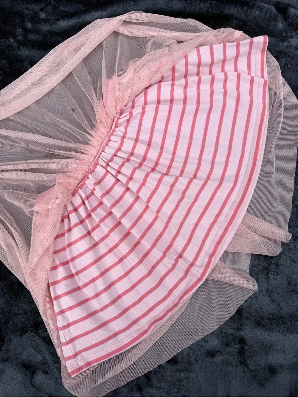 Tea Collection Pink Striped Tulle Tutu Skirt Size 5 Girls Twirl Play